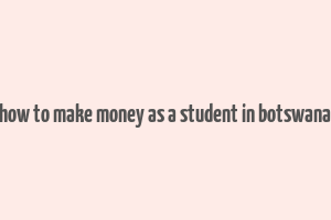 how to make money as a student in botswana