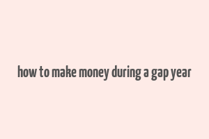 how to make money during a gap year