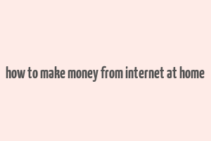 how to make money from internet at home