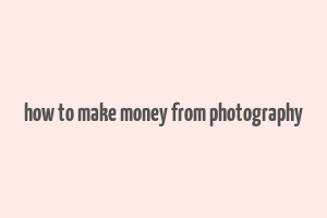 how to make money from photography