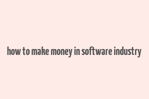 how to make money in software industry