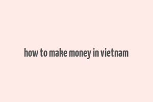 how to make money in vietnam