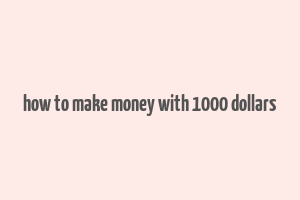 how to make money with 1000 dollars