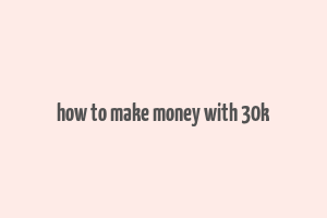 how to make money with 30k