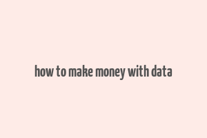 how to make money with data