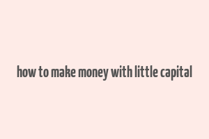 how to make money with little capital