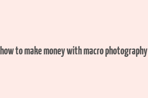 how to make money with macro photography