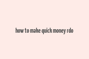 how to make quick money rdo