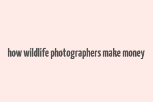 how wildlife photographers make money