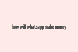 how will whatsapp make money