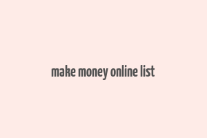 make money online list