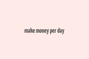 make money per day