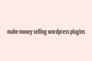 make money selling wordpress plugins