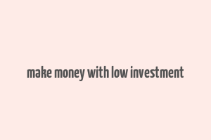 make money with low investment