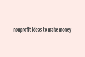 nonprofit ideas to make money