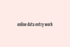 online data entry work