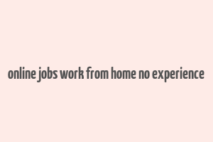 online jobs work from home no experience