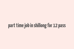 part time job in shillong for 12 pass