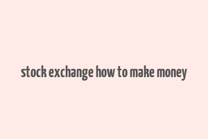 stock exchange how to make money