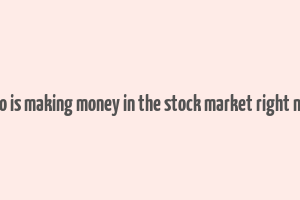 who is making money in the stock market right now