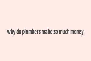 why do plumbers make so much money