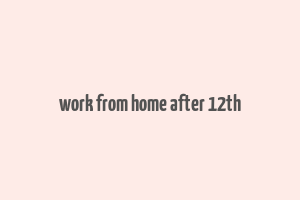 work from home after 12th