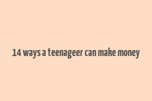 14 ways a teenageer can make money