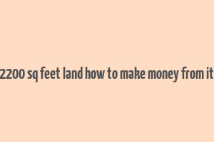 2200 sq feet land how to make money from it