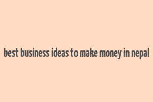 best business ideas to make money in nepal