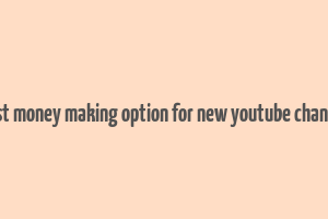 best money making option for new youtube channel