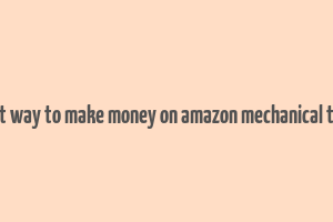 best way to make money on amazon mechanical turk