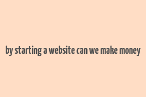 by starting a website can we make money