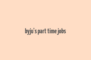 byju's part time jobs