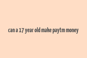 can a 17 year old make paytm money