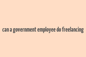 can a government employee do freelancing