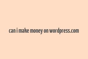 can i make money on wordpress.com