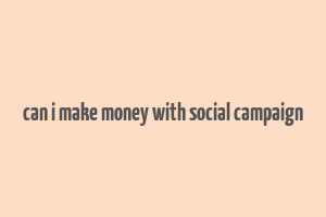 can i make money with social campaign