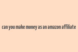 can you make money as an amazon affiliate