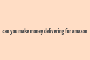 can you make money delivering for amazon