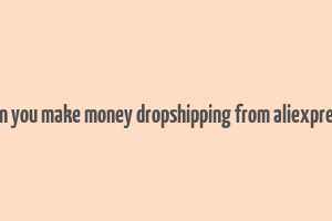 can you make money dropshipping from aliexpress