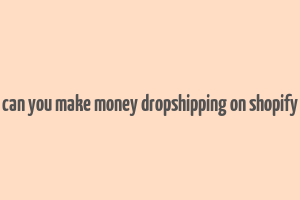 can you make money dropshipping on shopify