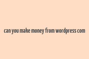 can you make money from wordpress com