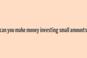 can you make money investing small amounts