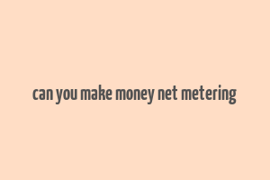 can you make money net metering