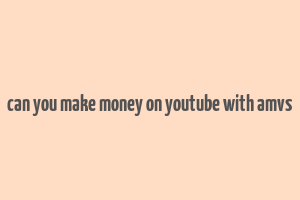 can you make money on youtube with amvs