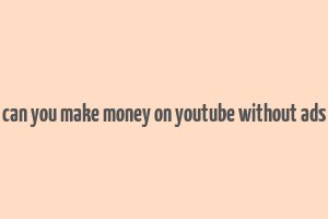 can you make money on youtube without ads