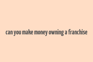 can you make money owning a franchise