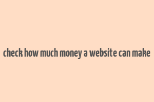 check how much money a website can make