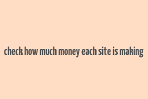 check how much money each site is making