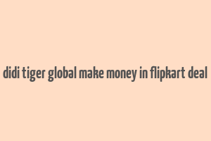 didi tiger global make money in flipkart deal